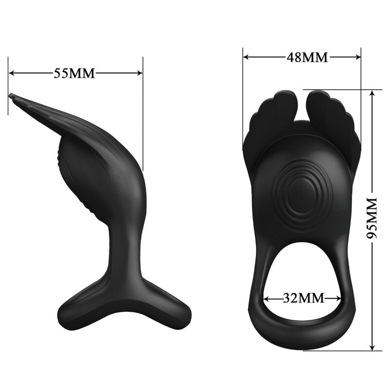 PRETTY LOVE - SILAS ANEL PARA PÊNIS VIBRANTE 7 VIBRAÕES SILICONE PRETO - Toys "n" Us