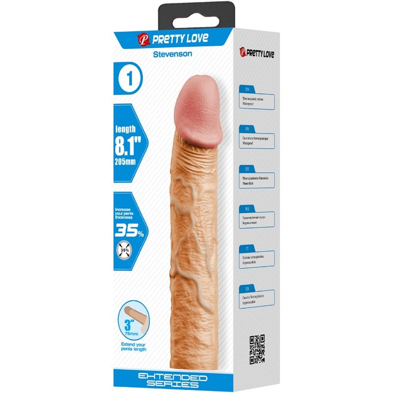 PRETTY LOVE - STEVENSON PENIS SLEEVE WITH 7.6 CM EXTENSION FLESH - Toys "n" Us