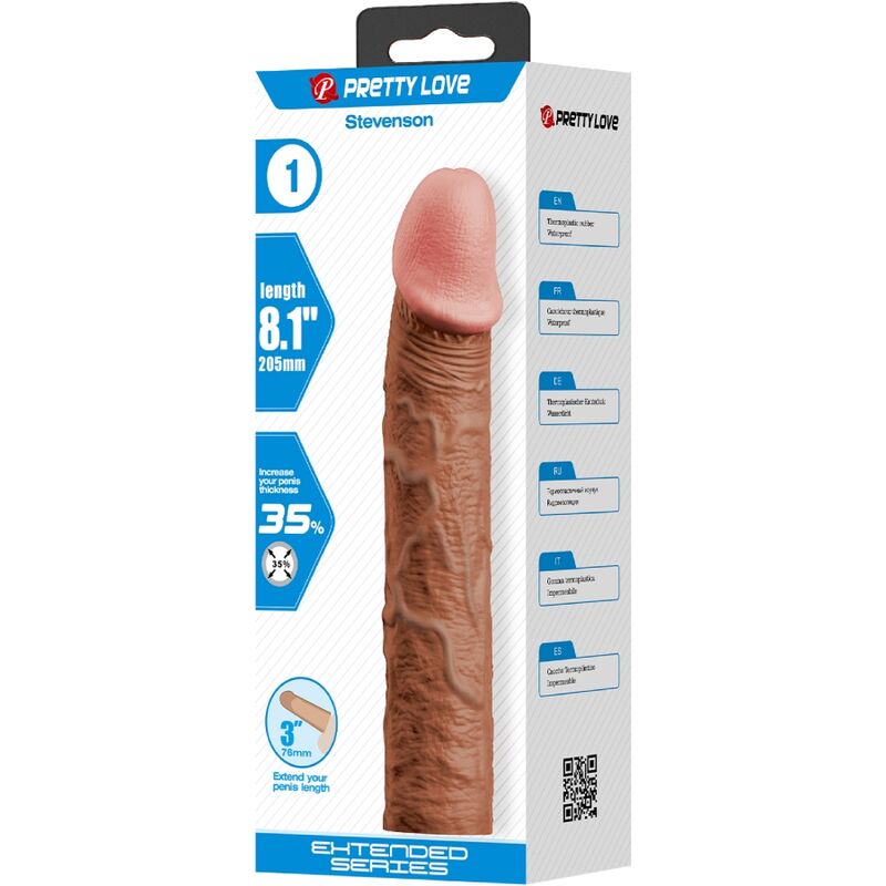 PRETTY LOVE - STEVENSON PENIS SLEEVE WITH 7.6 CM EXTENSION MULATTO - Toys "n" Us