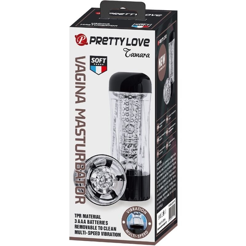 PRETTY LOVE - TAMARA MALE MASTURBATOR MULTI - SPEED VIBRATOR BLACK - Toys "n" Us