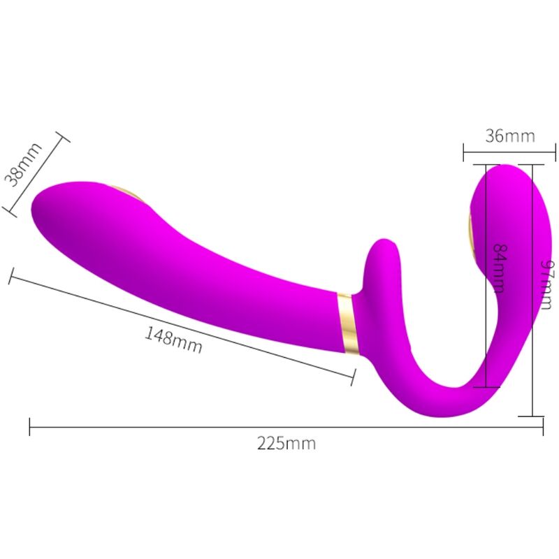 PRETTY LOVE - THUNDERBIRD DOUBLE STRAP - ON VIBRATOR REMOTE CONTROL PURPLE - Toys "n" Us