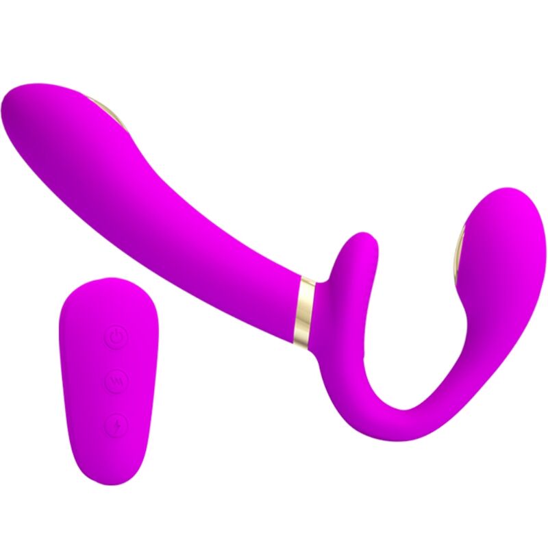 PRETTY LOVE - THUNDERBIRD DOUBLE STRAP - ON VIBRATOR REMOTE CONTROL PURPLE - Toys "n" Us