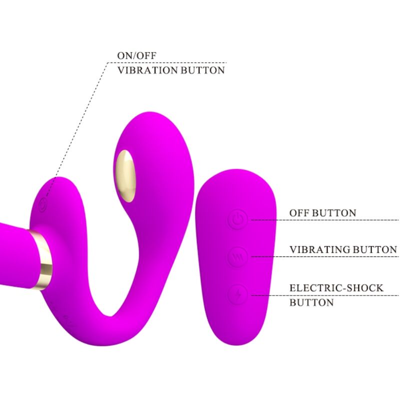 PRETTY LOVE - THUNDERBIRD DOUBLE STRAP - ON VIBRATOR REMOTE CONTROL PURPLE - Toys "n" Us
