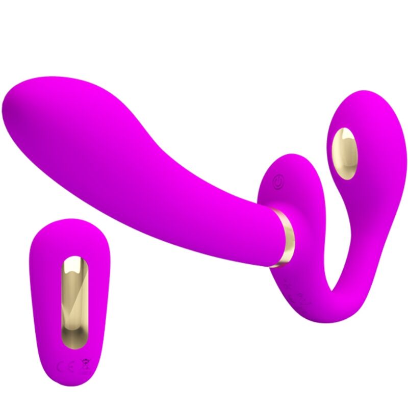 PRETTY LOVE - THUNDERBIRD DOUBLE STRAP - ON VIBRATOR REMOTE CONTROL PURPLE - Toys "n" Us