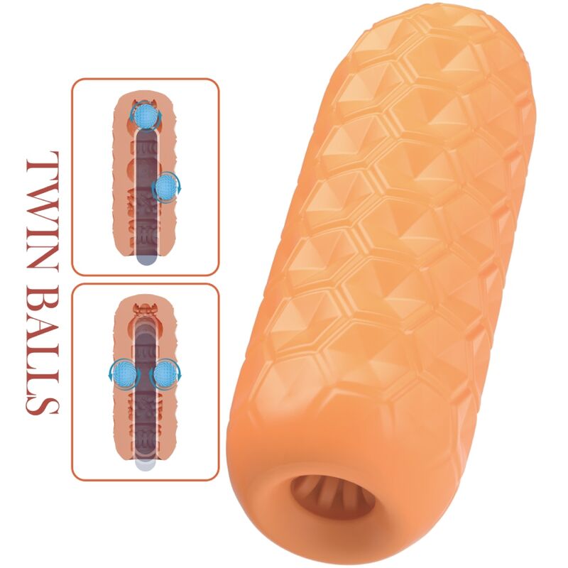 PRETTY LOVE - TWIN BALLS MALE MASTURBATOR ORANGE - Toys "n" Us
