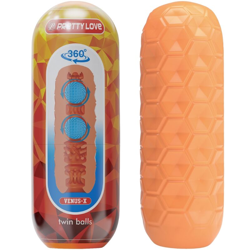 PRETTY LOVE - TWIN BALLS MALE MASTURBATOR ORANGE - Toys "n" Us