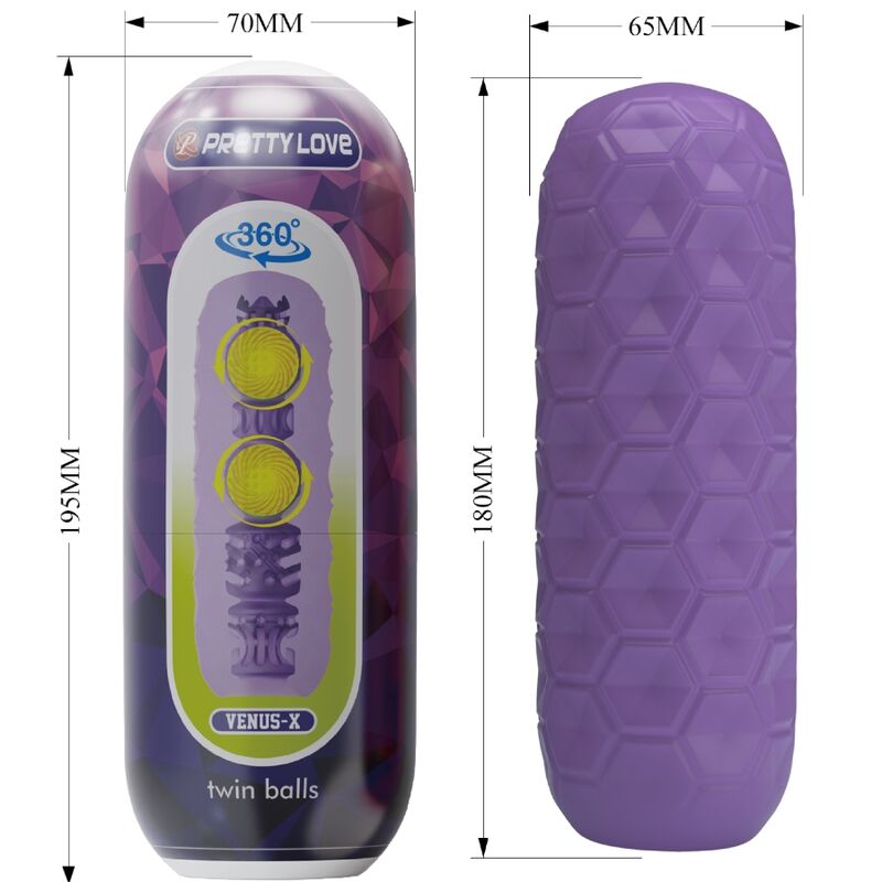 PRETTY LOVE - TWIN BALLS MALE MASTURBATOR PURPLE - Toys "n" Us