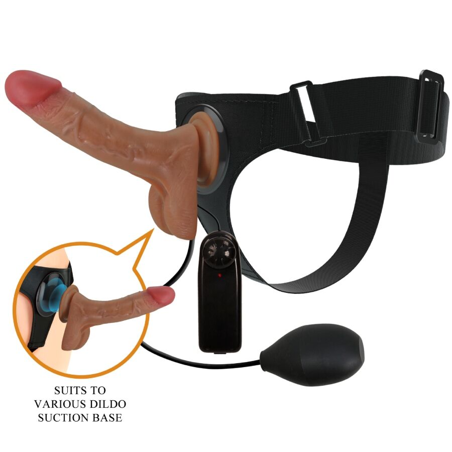 PRETTY LOVE - UNIVERSAL HARNESS BRIEFS WITH VIBRATING AND SQUIRTING DILDO 15.5 CM MULATO - Toys "n" Us
