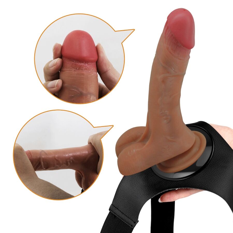 PRETTY LOVE - UNIVERSAL HARNESS BRIEFS WITH VIBRATING AND SQUIRTING DILDO 15.5 CM MULATO - Toys "n" Us