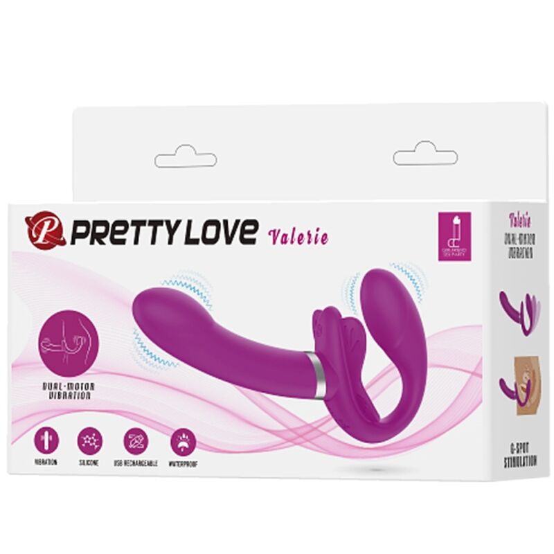 PRETTY LOVE - VALERIE DOUBLE STRAP - ON VIBRATOR 12 VIBRATIONS PURPLE - Toys "n" Us