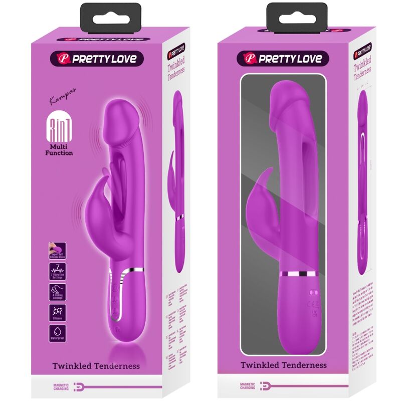 PRETTY LOVE - VIBRADOR COELHO DEJON 3 EM 1 MULTIFUNO FUCSIA - Toys "n" Us