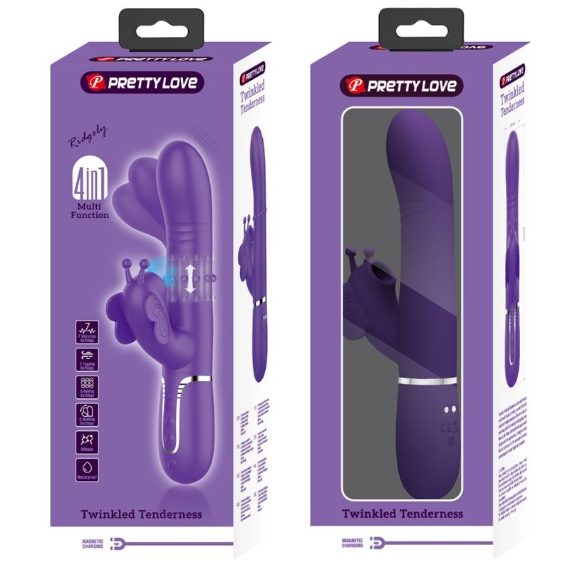 PRETTY LOVE - VIBRADOR COELHO MULTIFUNÇÕES 4 EM 1 BORBOLETA ROXO - Toys "n" Us