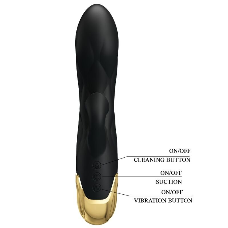PRETTY LOVE - VIBRADOR DE LUXO Banhado A OURO RECARREGVEL PRETO - Toys "n" Us