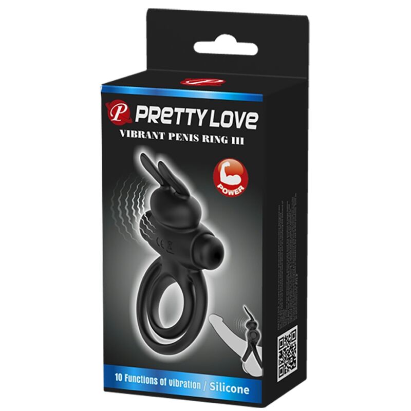 PRETTY LOVE - VIBRADOR III ANEL DE COELHO PARA PÊNIS PRETO - Toys "n" Us