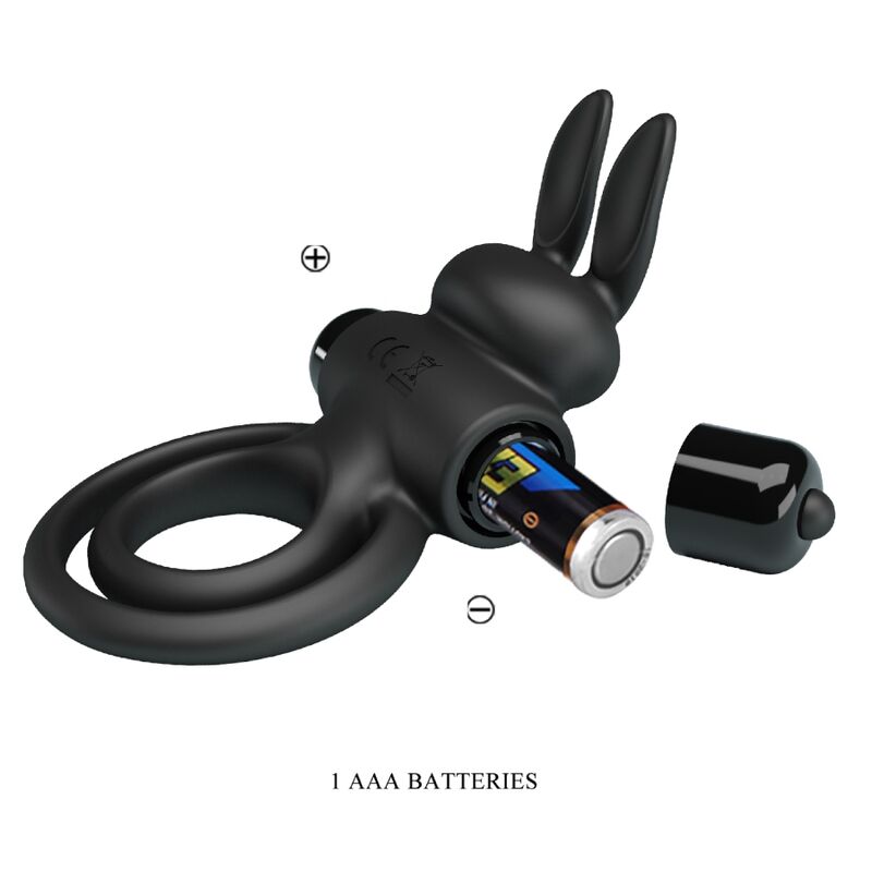 PRETTY LOVE - VIBRADOR III ANEL DE COELHO PARA PÊNIS PRETO - Toys "n" Us