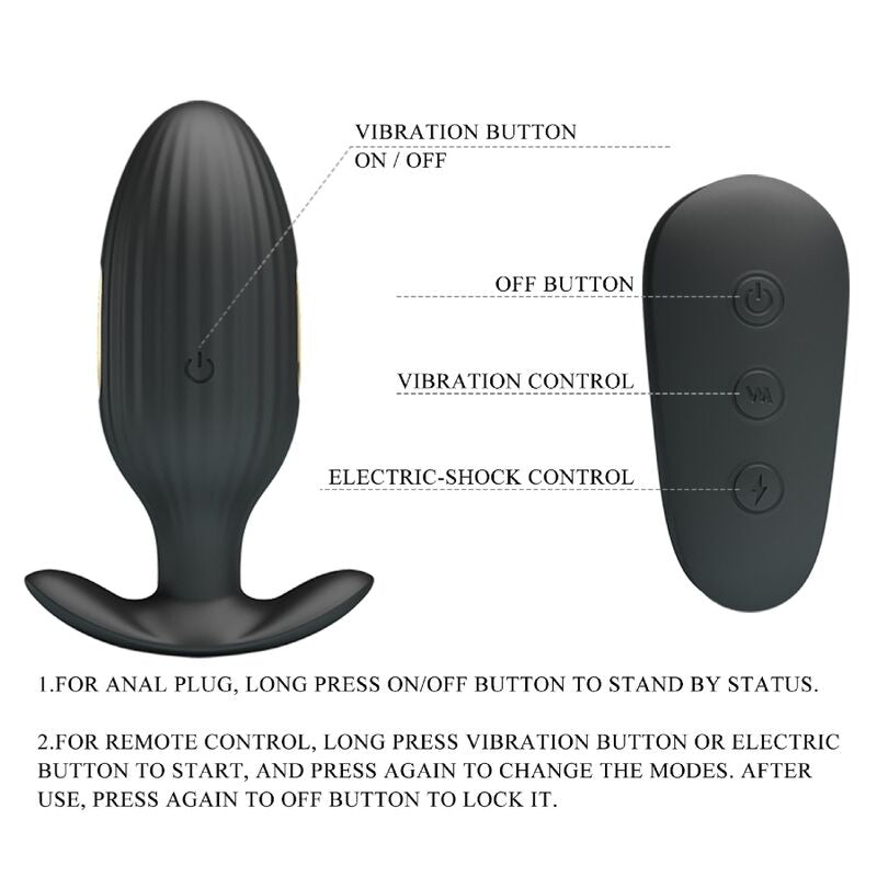PRETTY LOVE - VIBRADOR RECARREGVEL ANAL KELLY PLUG PRETO - Toys "n" Us