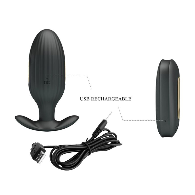 PRETTY LOVE - VIBRADOR RECARREGVEL ANAL KELLY PLUG PRETO - Toys "n" Us