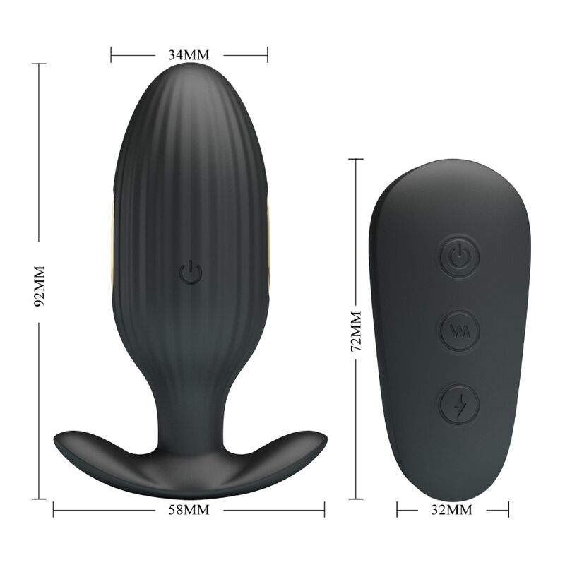 PRETTY LOVE - VIBRADOR RECARREGVEL ANAL KELLY PLUG PRETO - Toys "n" Us