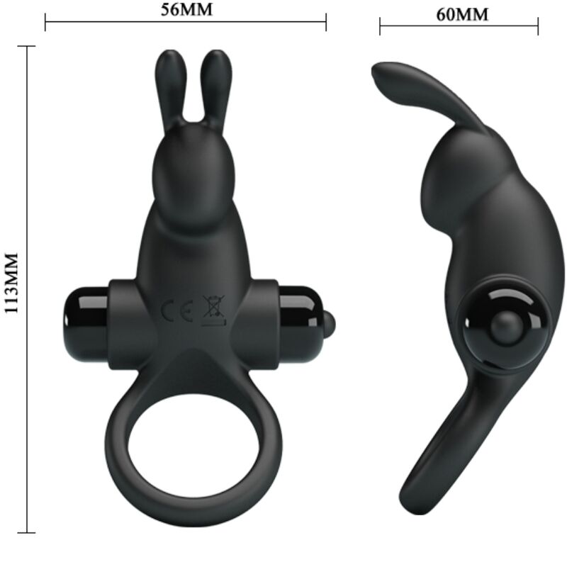 PRETTY LOVE - VIBRATING RING + RABBIT CLITORIS STIMULATOR 10 VIBRATIONS BLACK - Toys "n" Us