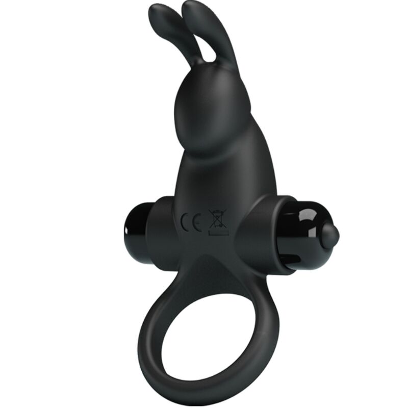 PRETTY LOVE - VIBRATING RING + RABBIT CLITORIS STIMULATOR 10 VIBRATIONS BLACK - Toys "n" Us