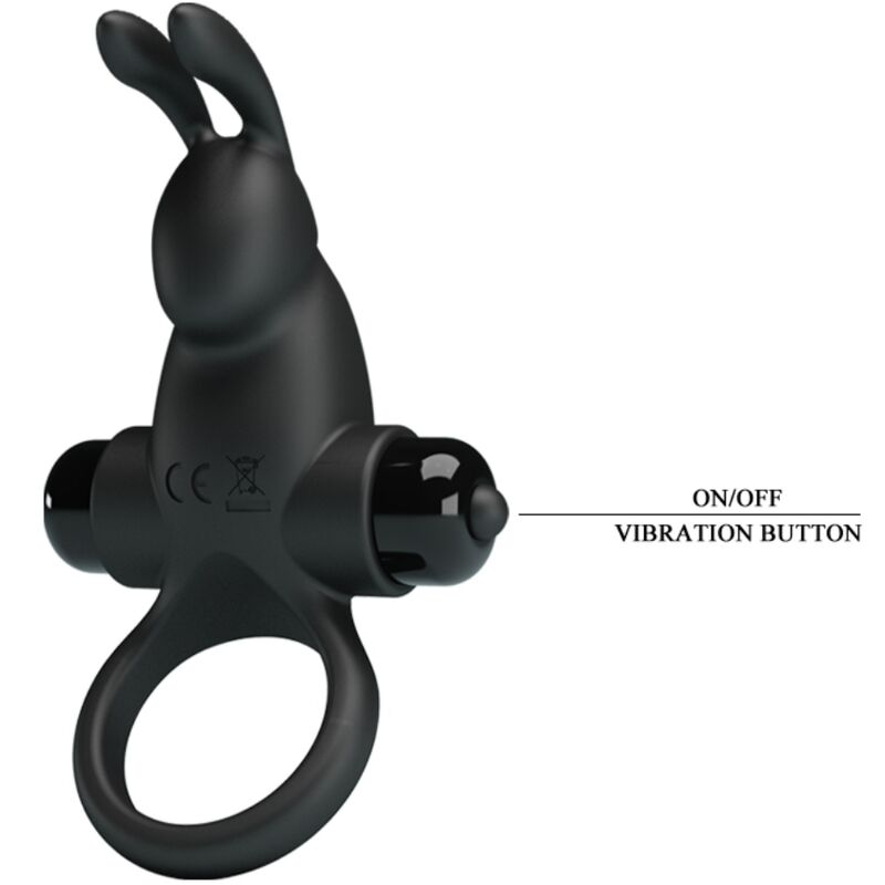 PRETTY LOVE - VIBRATING RING + RABBIT CLITORIS STIMULATOR 10 VIBRATIONS BLACK - Toys "n" Us