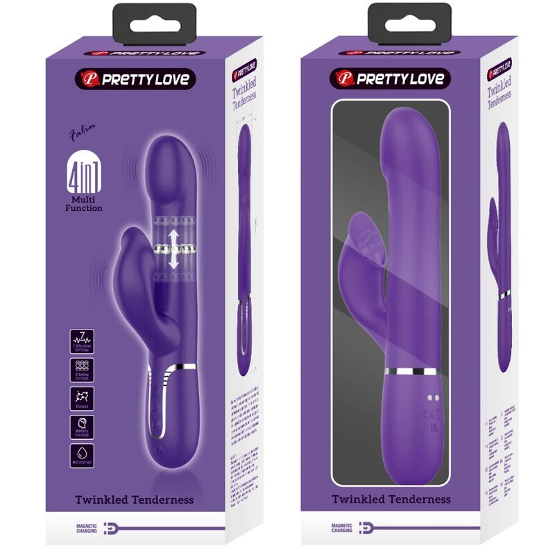 PRETTY LOVE - ZALIN VIBRADOR DE COELHO PÉROLAS 4 EM 1 ROXO - Toys "n" Us