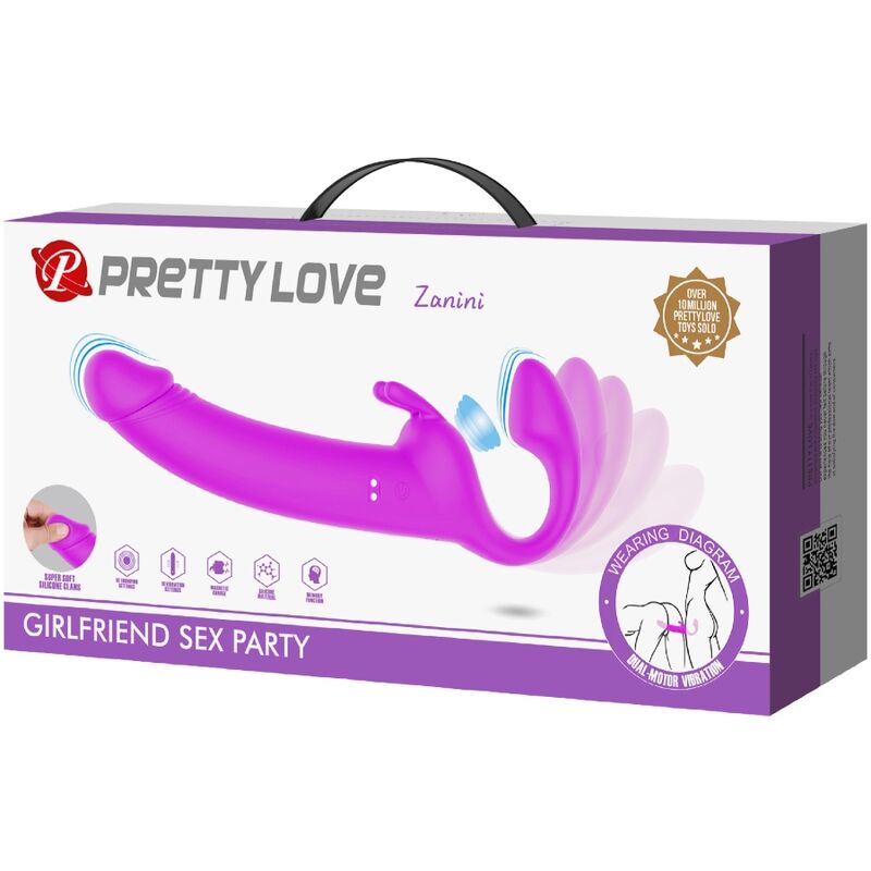 PRETTY LOVE - ZANINI STRAPLESS STRAP - ON 10 VIBRATIONS PURPLE - Toys "n" Us