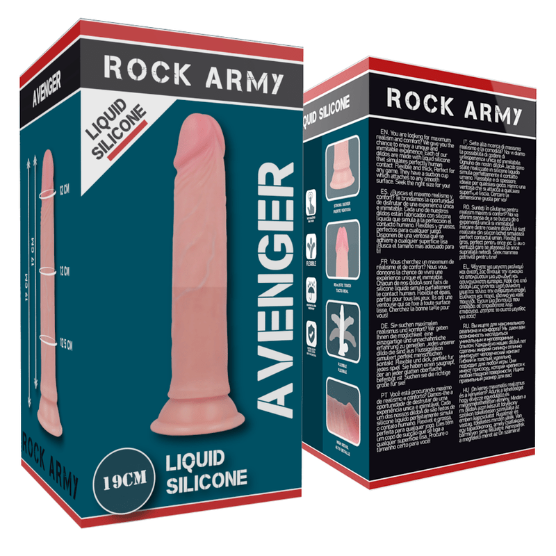 ROCKARMY - HARNESS + LIQUID SILICONE DILDO PREMIUM AVENGER 19 CM - O - 3.98 CM - Toys "n" Us