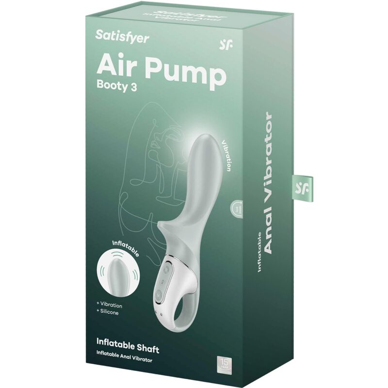 SATISFYER - AIR PUMP BOOTY 3 INFLATABLE ANAL VIBRATOR GREYGREEN - Toys "n" Us