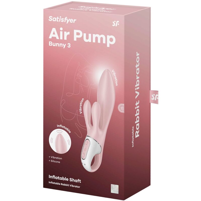 SATISFYER - AIR PUMP BUNNY 3 INFLATABLE RABBIT VIBRATOR PINK - Toys "n" Us