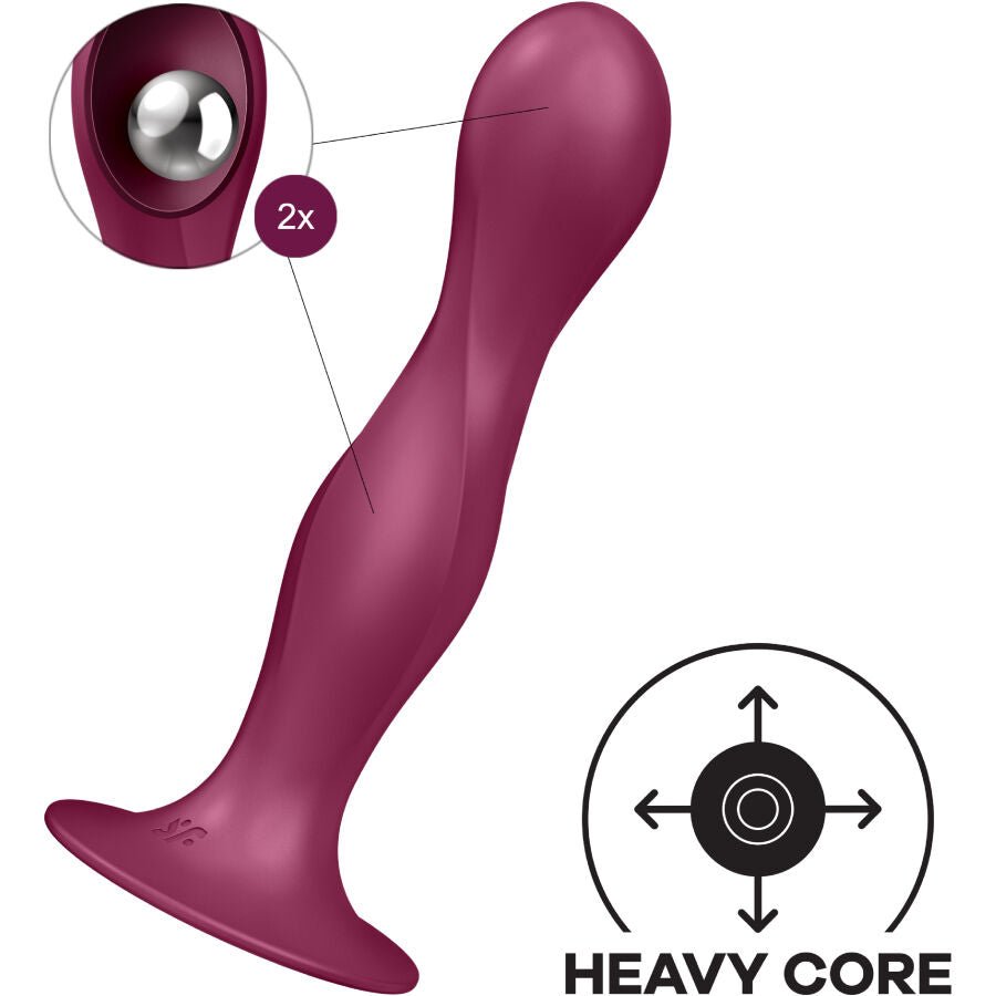 SATISFYER - DILDO DE SILICONE DUPLA BALL - R GARNET - Toys "n" Us