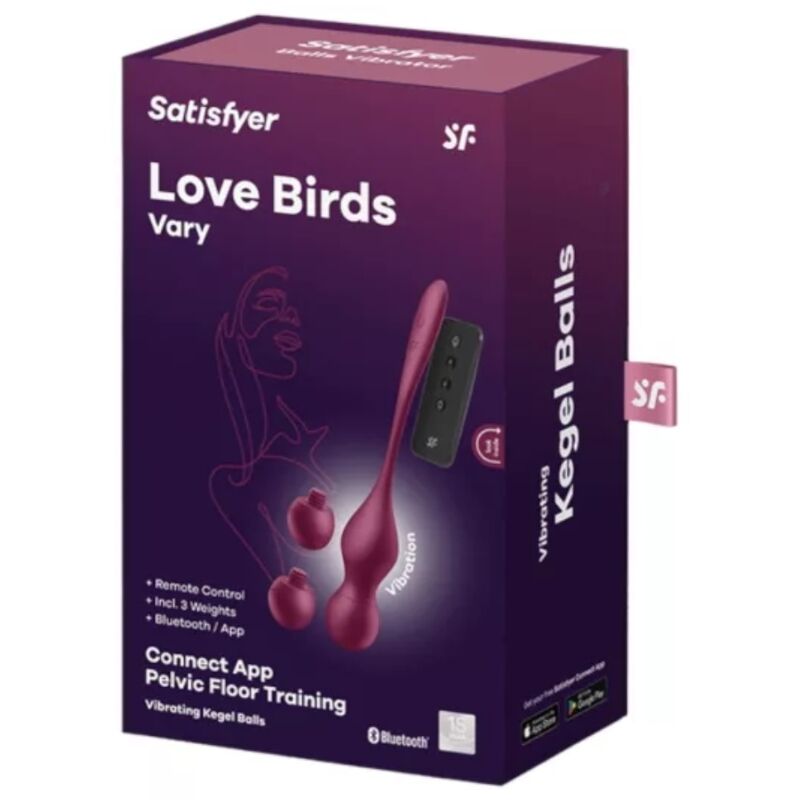 SATISFYER - LOVE BIRDS VARY VIBRATING BALLS FREE APP WINE RED - Toys "n" Us