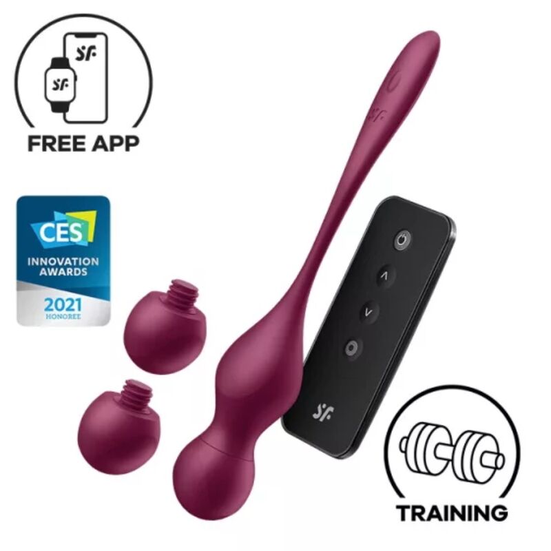 SATISFYER - LOVE BIRDS VARY VIBRATING BALLS FREE APP WINE RED - Toys "n" Us