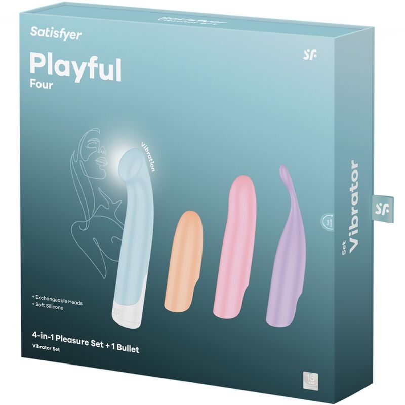 SATISFYER - PLAYFUL FOUR SET VIBRATORS 4 IN 1 + POWER BULLET - Toys "n" Us