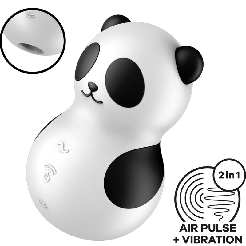 SATISFYER - POCKET PANDA STIMULATOR & VIBRATOR BLACK AND WHITE - Toys "n" Us