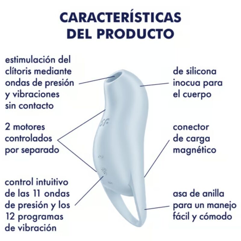 SATISFYER - POCKET PRO 1 ESTIMULADOR DE CLITÓRIS AZUL CLARO - Toys "n" Us