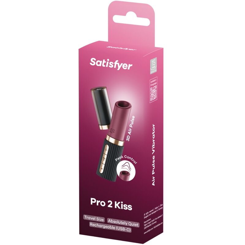 SATISFYER - PRO 2 KISS WAVE CLITORIS STIMULATOR GARNET / BLACK - Toys "n" Us