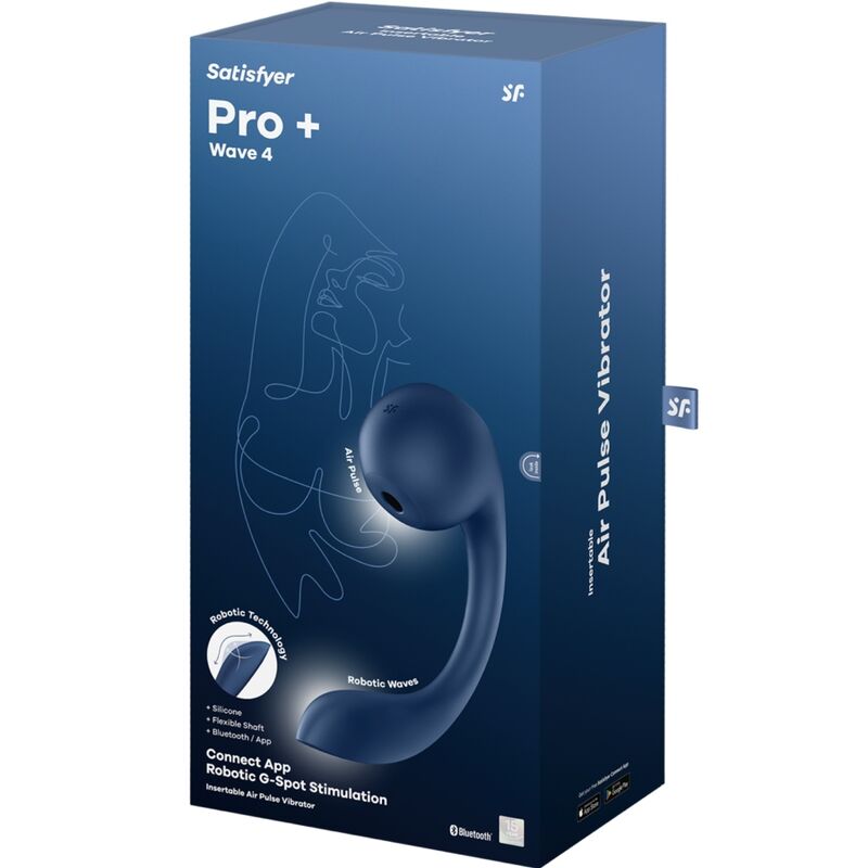 SATISFYER - PRO+ WAVE 4 G - SPOT & AIR PULSE STIMULATOR FREE APP DARK BLUE - Toys "n" Us