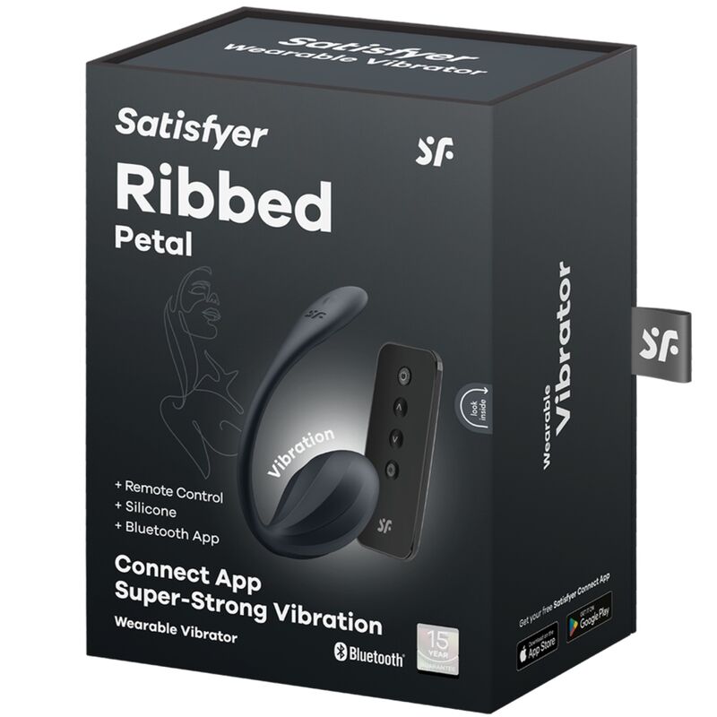 SATISFYER - RIBBED PETAL G POINT STIMULATOR REMOTE CONTROL BLACK FREE APP - Toys "n" Us