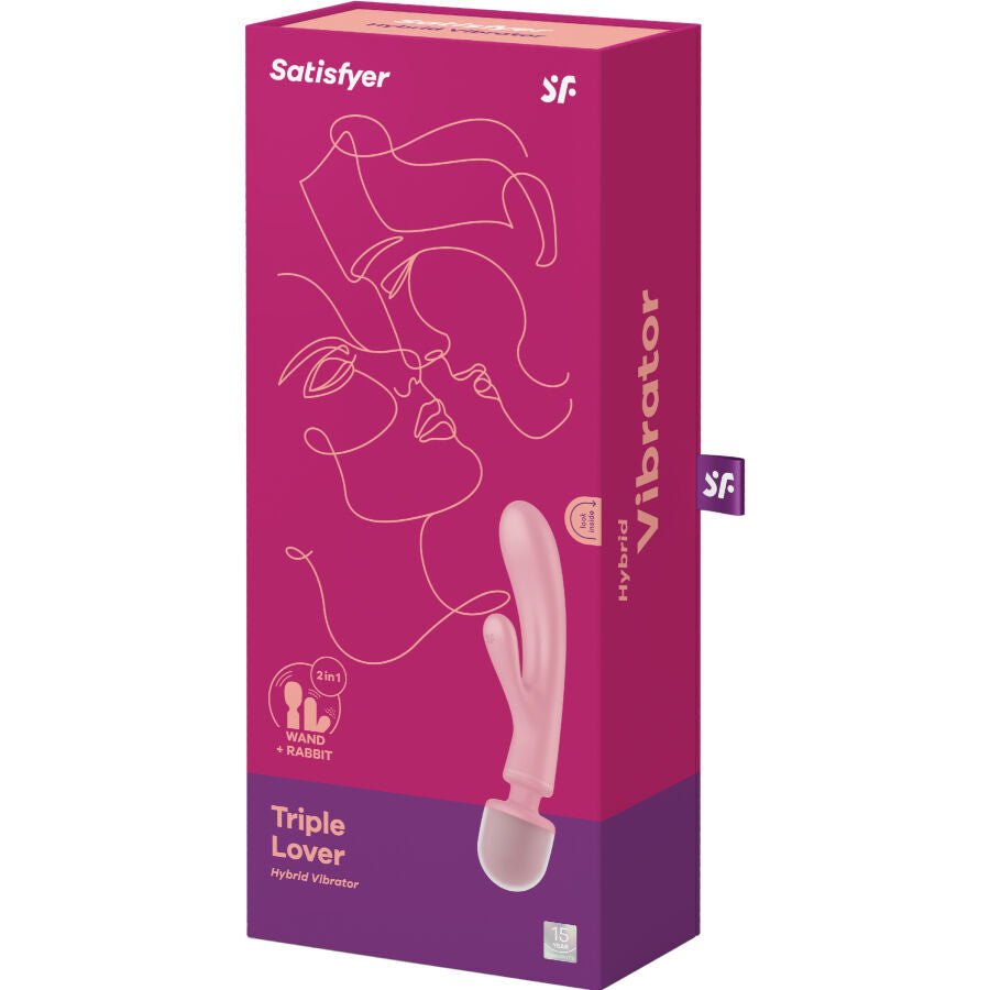 SATISFYER - TRIPLE LOVER RABBIT VIBRADOR MASSAGER ROSA - Toys "n" Us