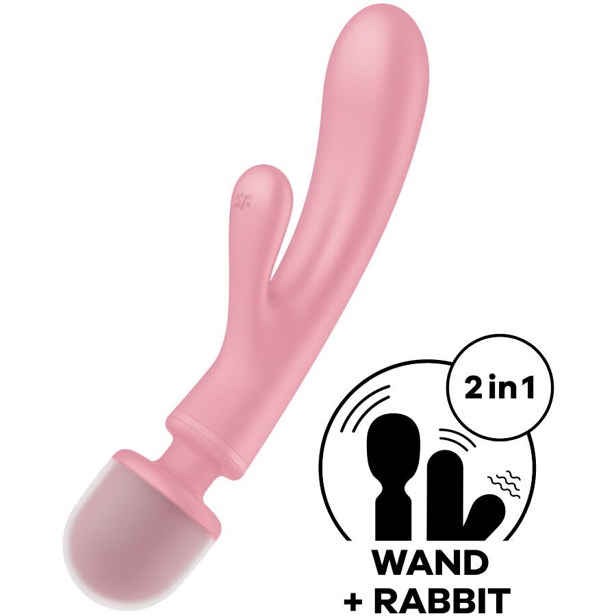 SATISFYER - TRIPLE LOVER RABBIT VIBRADOR MASSAGER ROSA - Toys "n" Us