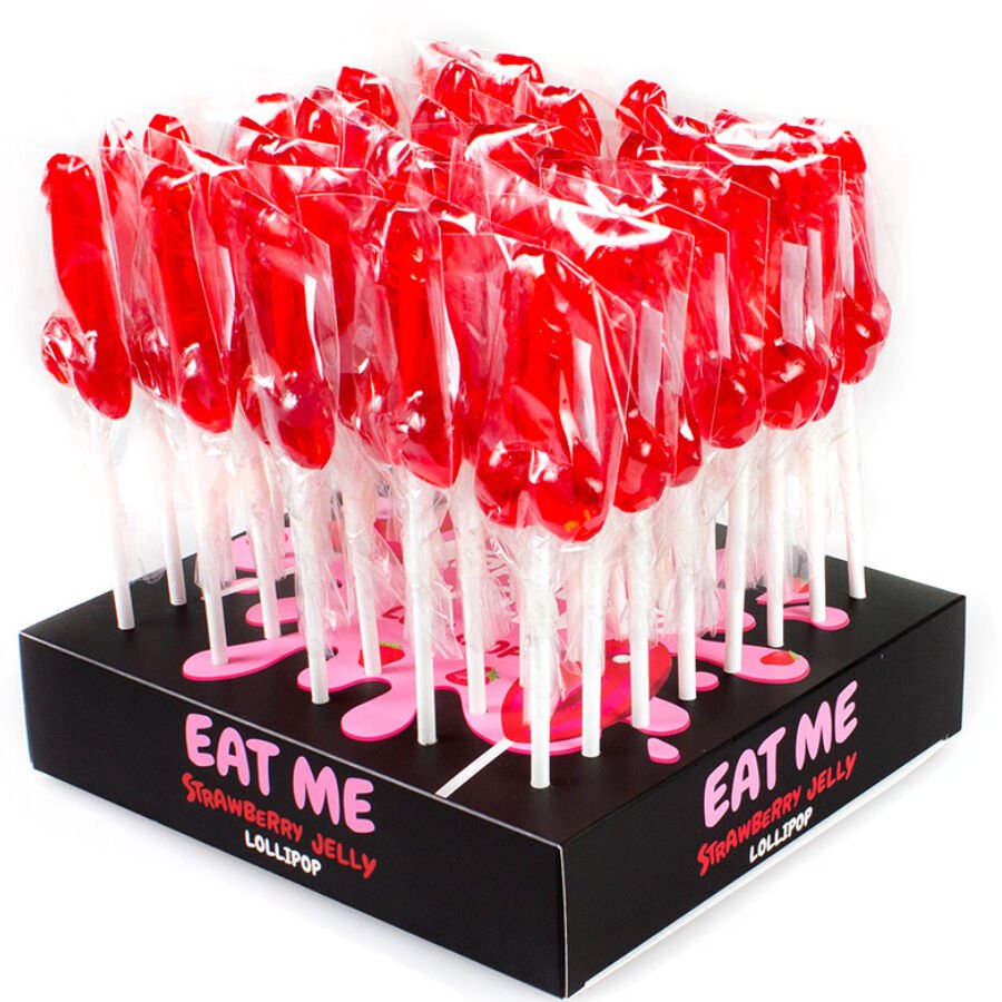 SECRETPLAY - DISPLAY ASSORTMENT PENIS LOLLIPOPS STRAWBERRY 40 UNITS - Toys "n" Us