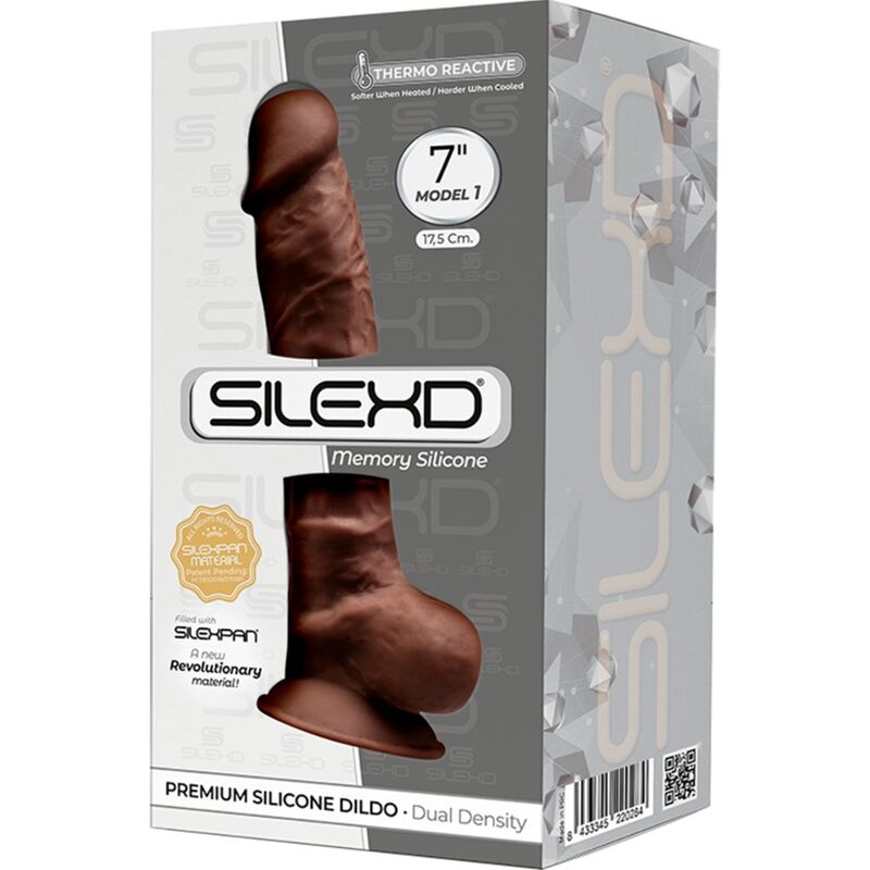 SILEXD - MODELO 1 PÊNIS REALÍSTICO PREMIUM SILEXPAN SILICONE CASTANHO 17.5 CM - Toys "n" Us