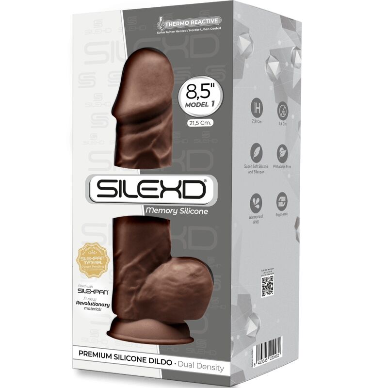 SILEXD - MODELO 1 PÊNIS REALÍSTICO PREMIUM SILEXPAN SILICONE CASTANHO 21.5 CM - Toys "n" Us