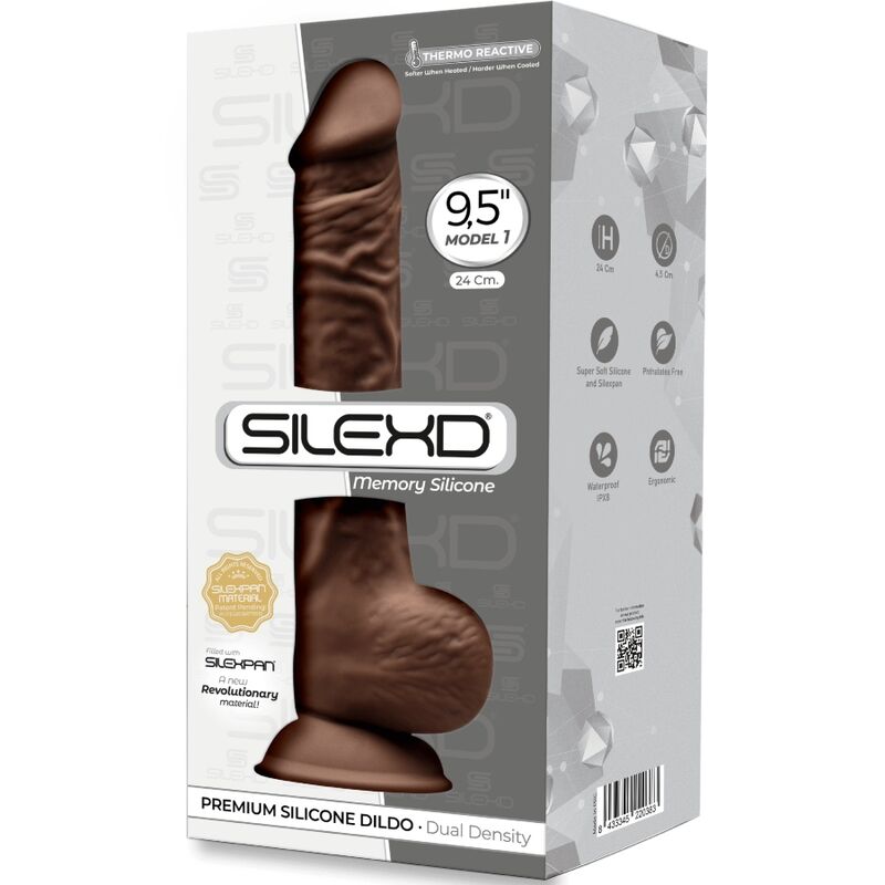 SILEXD - MODELO 1 PÊNIS REALÍSTICO PREMIUM SILEXPAN SILICONE CASTANHO 24 CM - Toys "n" Us