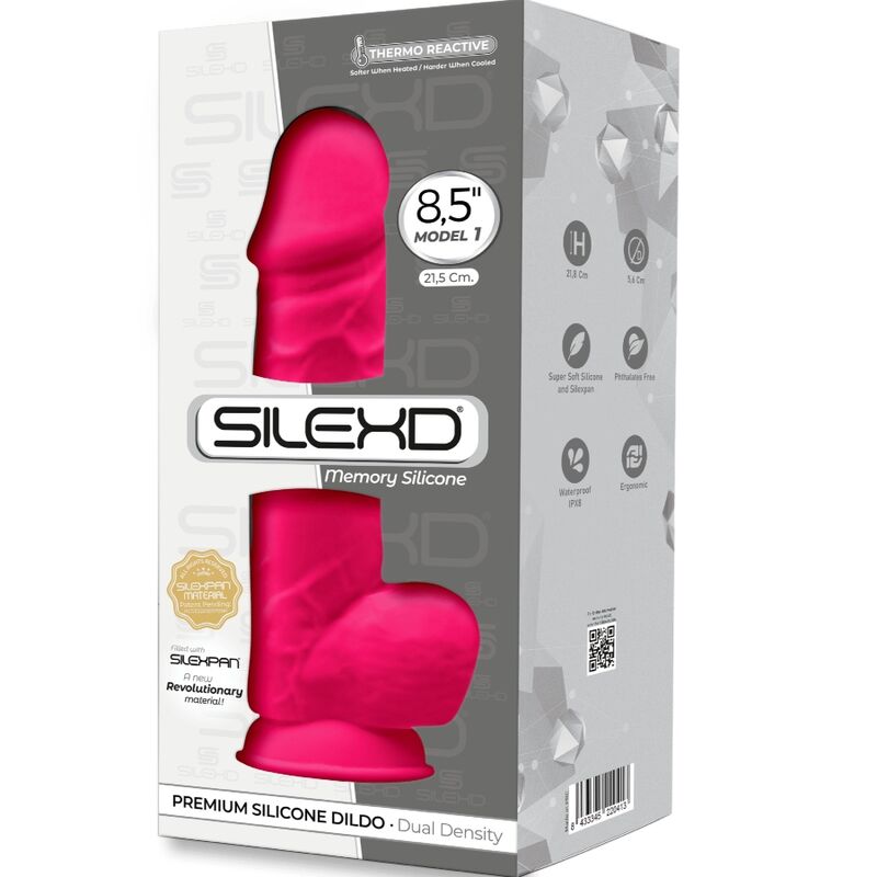 SILEXD - MODELO 1 PÊNIS REALÍSTICO PREMIUM SILEXPAN SILICONE FÚCSIA 21.5 CM - Toys "n" Us