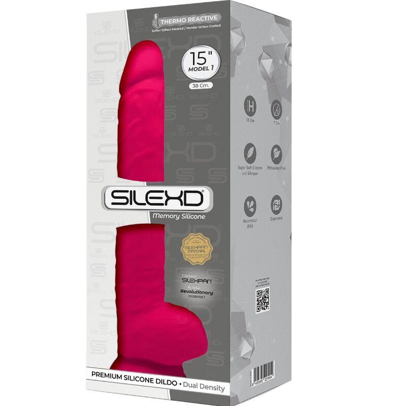 SILEXD - MODELO 1 PÊNIS REALÍSTICO PREMIUM SILEXPAN SILICONE FÚCSIA 38 CM - Toys "n" Us