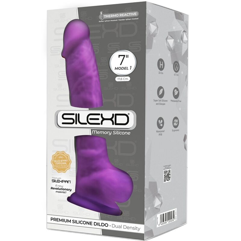 SILEXD - MODELO 1 PÊNIS REALÍSTICO PREMIUM SILEXPAN SILICONE VIOLETA 17.5 CM - Toys "n" Us