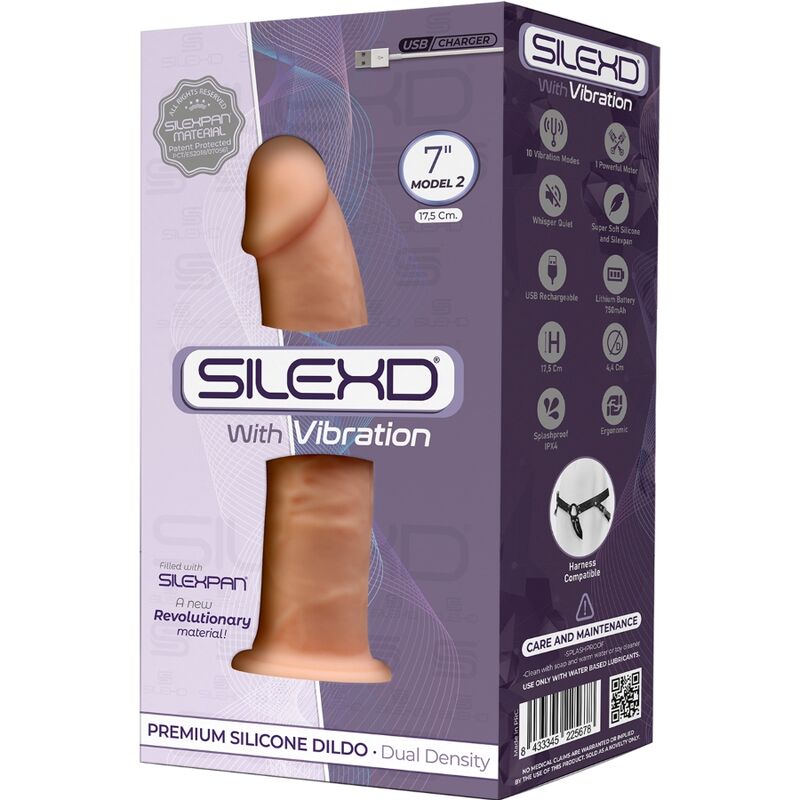 SILEXD - MODELO 1 VIBRADOR DE PÊNIS REALÍSTICO SILICONE PREMIUM SILEXPAN 17.5 CM - Toys "n" Us