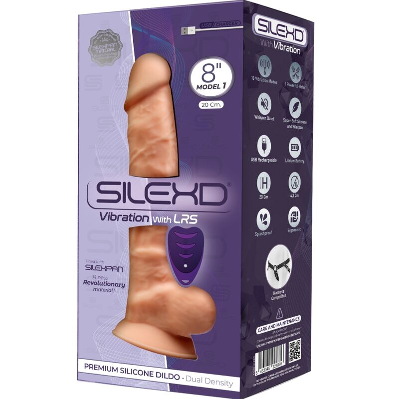SILEXD - MODELO 1 VIBRADOR DE PÊNIS REALÍSTICO SILICONE PREMIUM SILEXPAN CONTROLE REMOTO 20 CM - Toys "n" Us